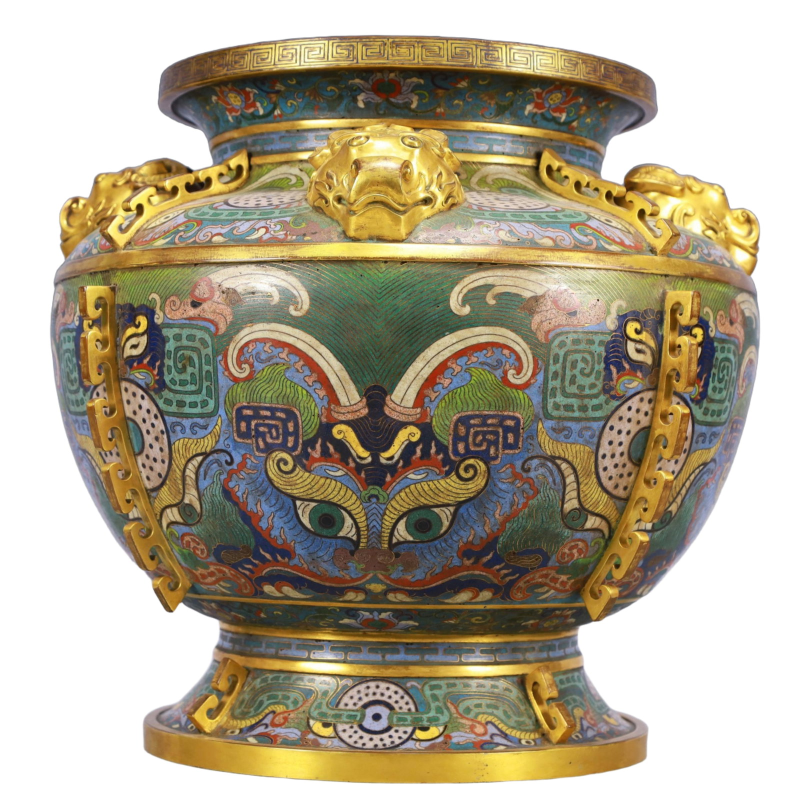 A Rare Cloisonne Beast-Face Pattern Beast-Ears Jar (1 of 9)