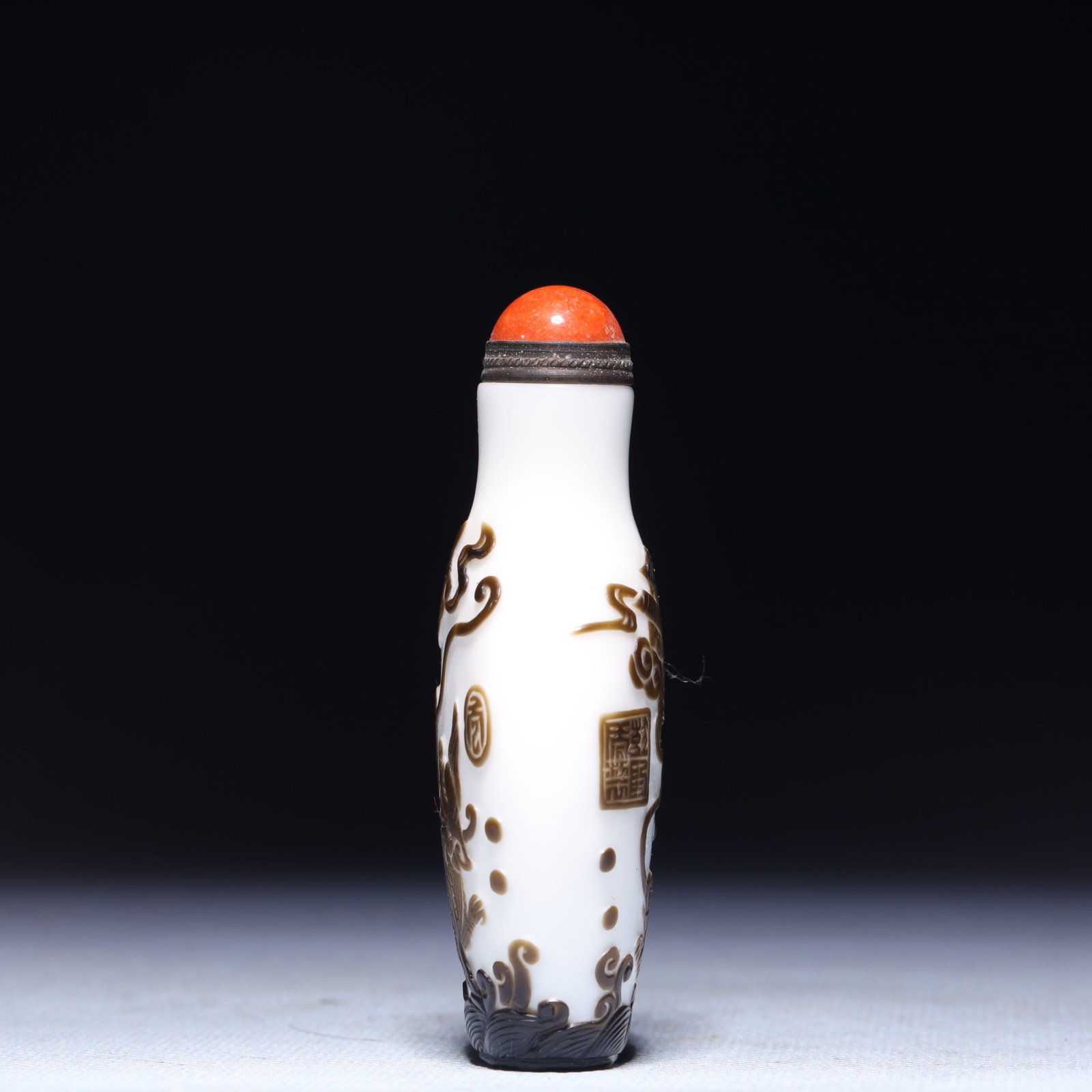 An Exquisite Glass Kylin Pattern Snuff Bottle - 5
