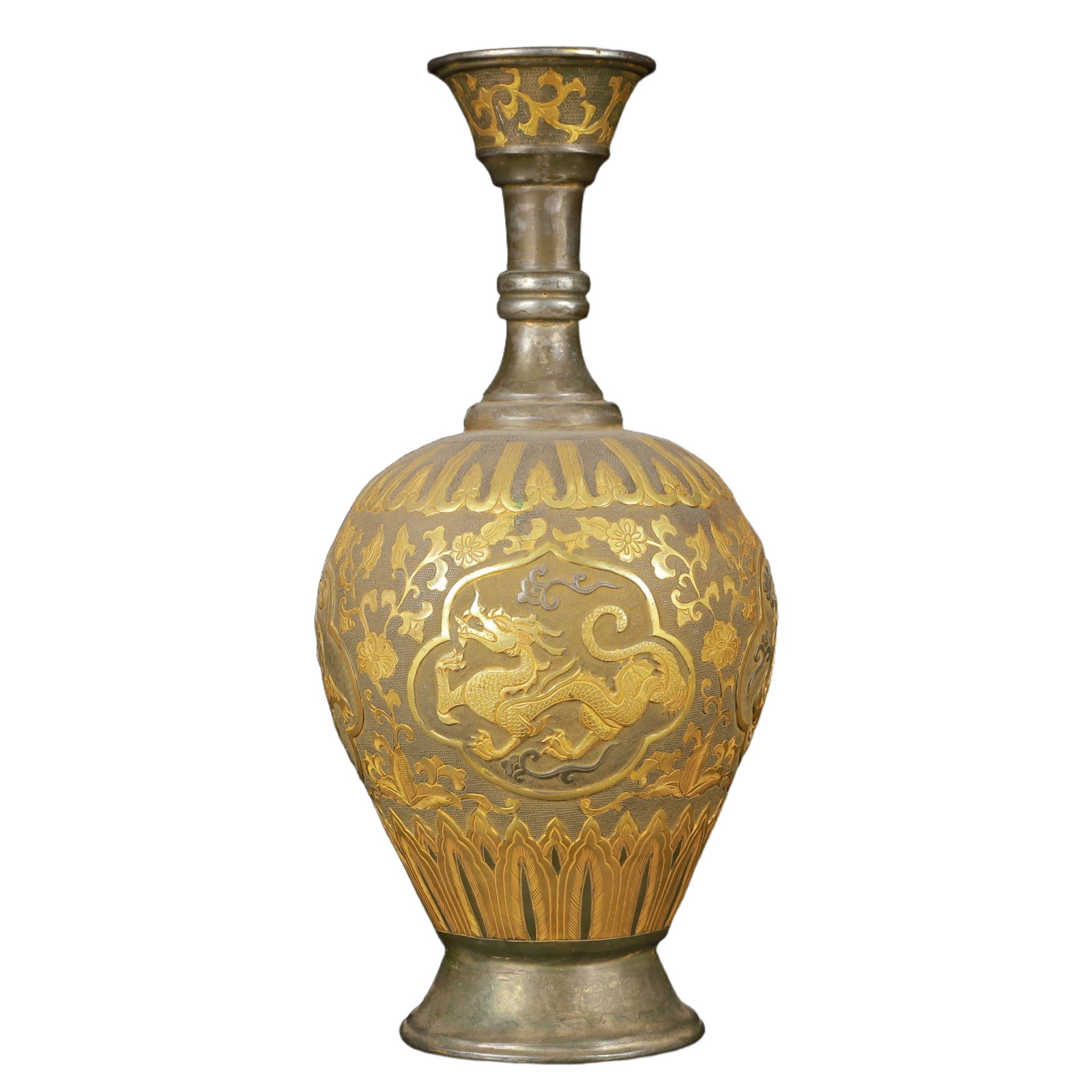 An Exquisite Gilt Silver Auspicious Beast Pattern Vase - 10