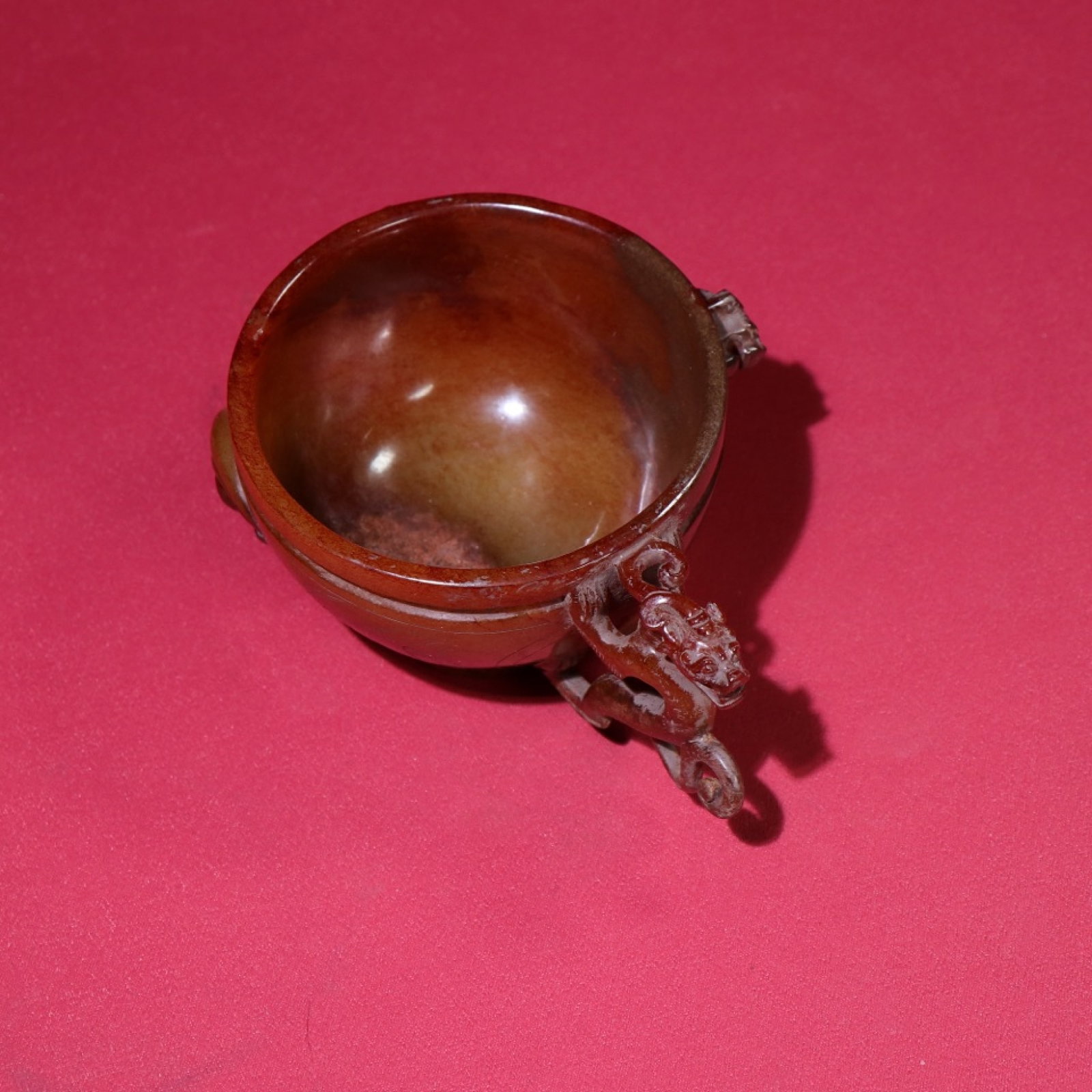 An Exquisite White Jade Pan-Dragon Pattern Cup - 2