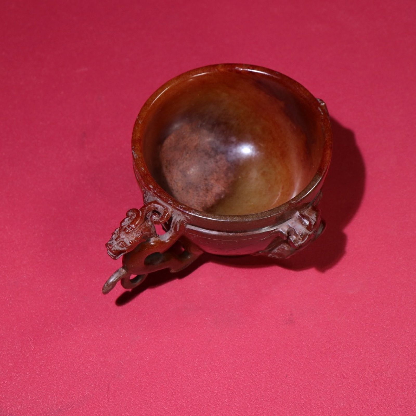 An Exquisite White Jade Pan-Dragon Pattern Cup - 3