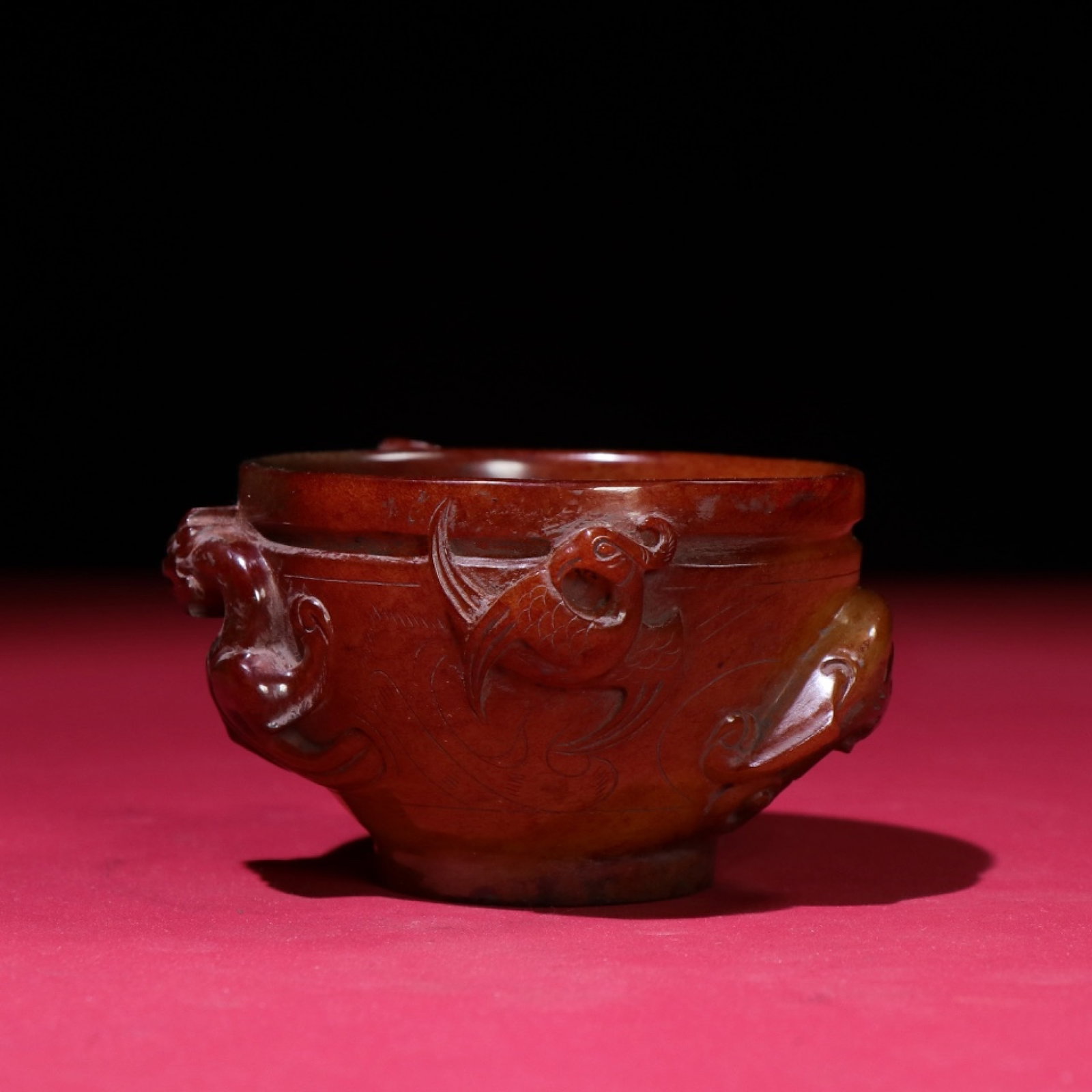 An Exquisite White Jade Pan-Dragon Pattern Cup - 6