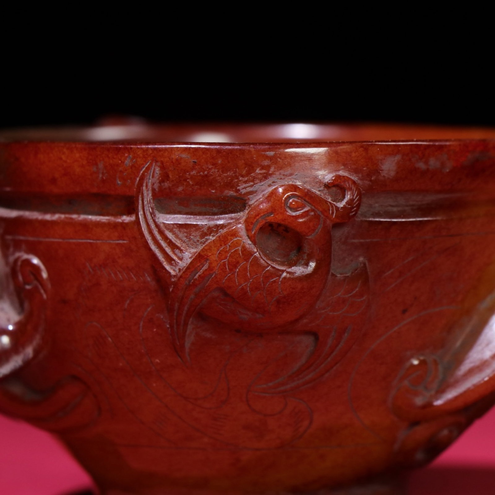 An Exquisite White Jade Pan-Dragon Pattern Cup - 7