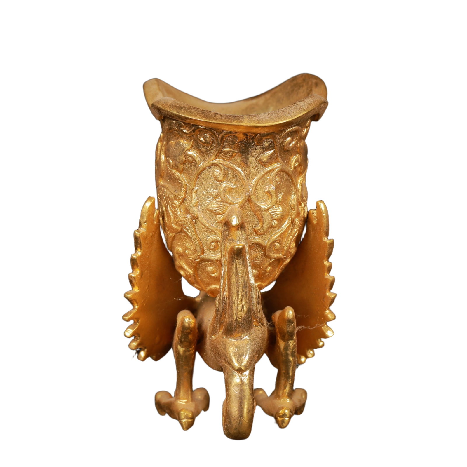 An Exquisite Gilt Bronze Dragon Pattern Phoenix Cup - 5