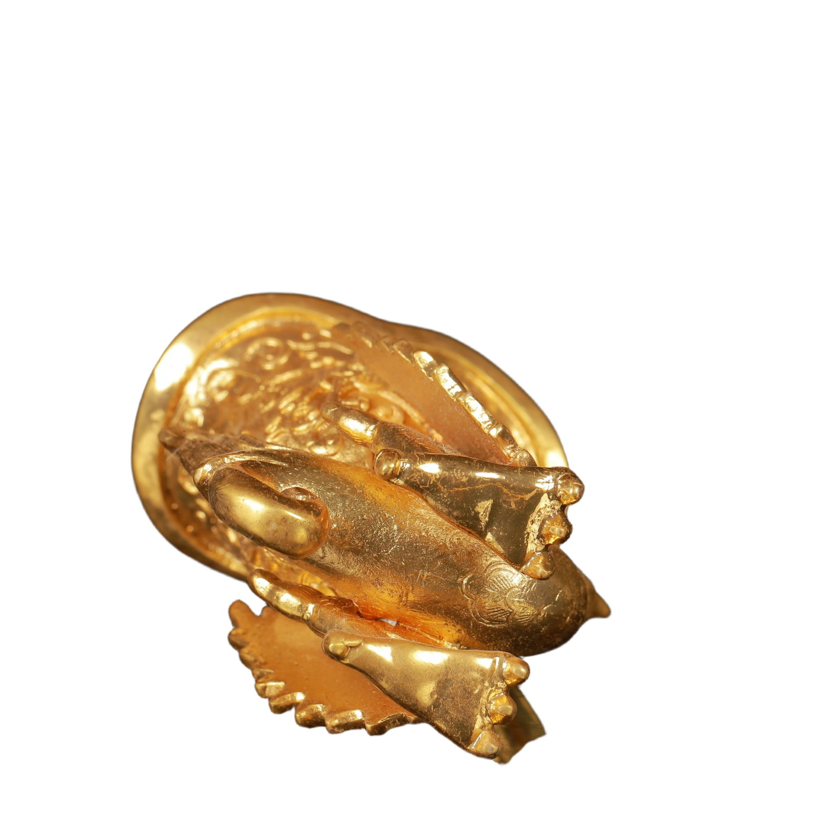An Exquisite Gilt Bronze Dragon Pattern Phoenix Cup - 7