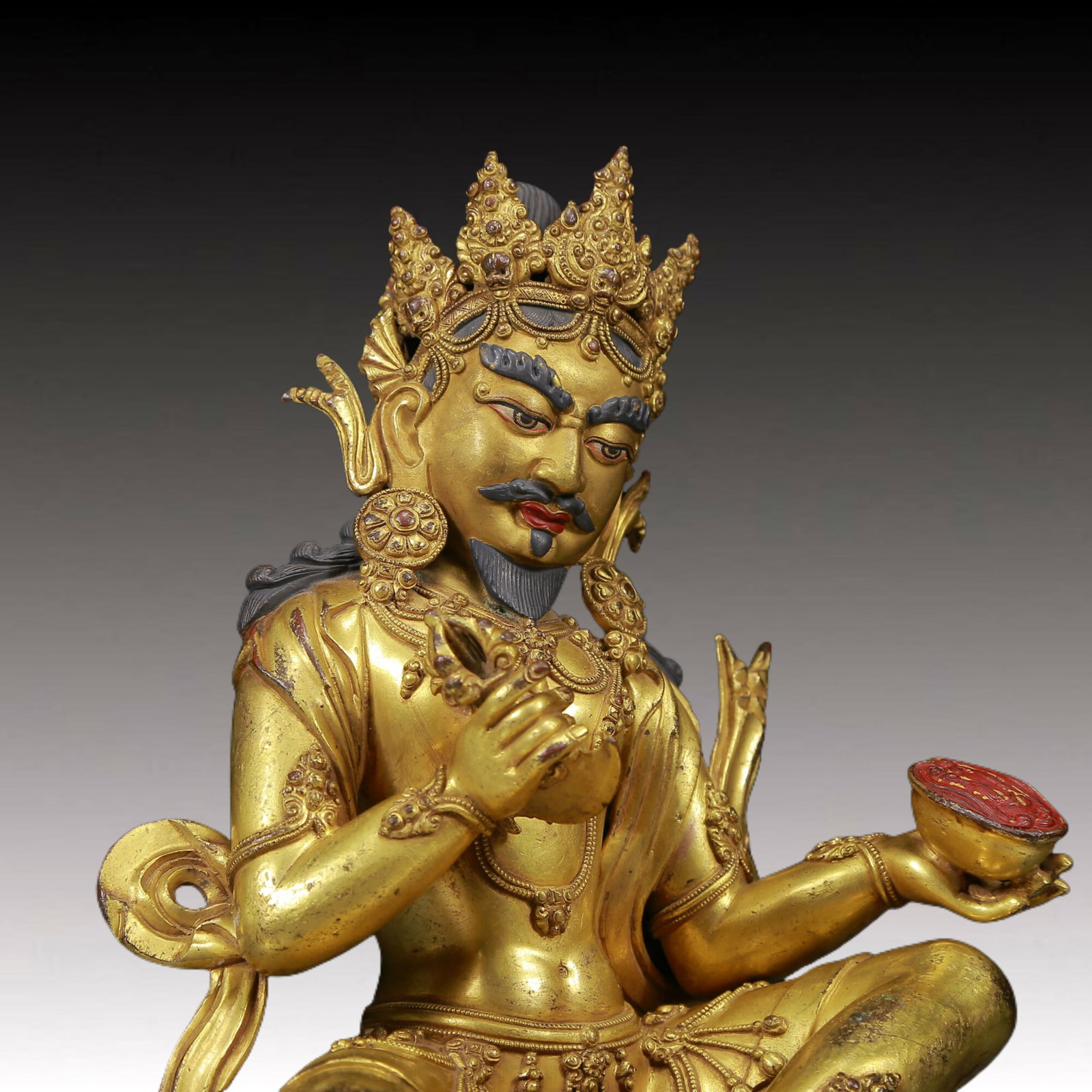 A solemn gilt bronze Vajra statue - 5
