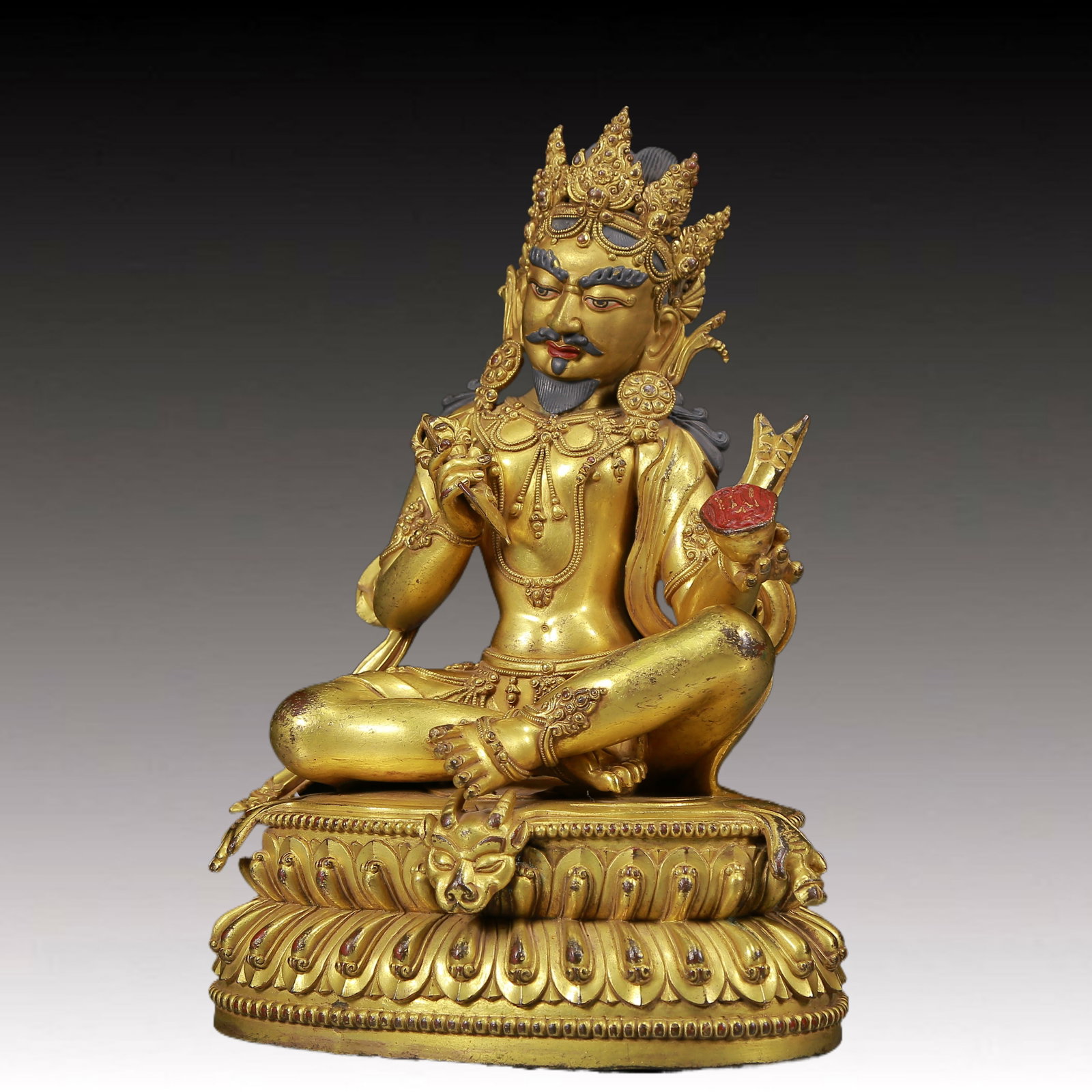 A solemn gilt bronze Vajra statue - 6