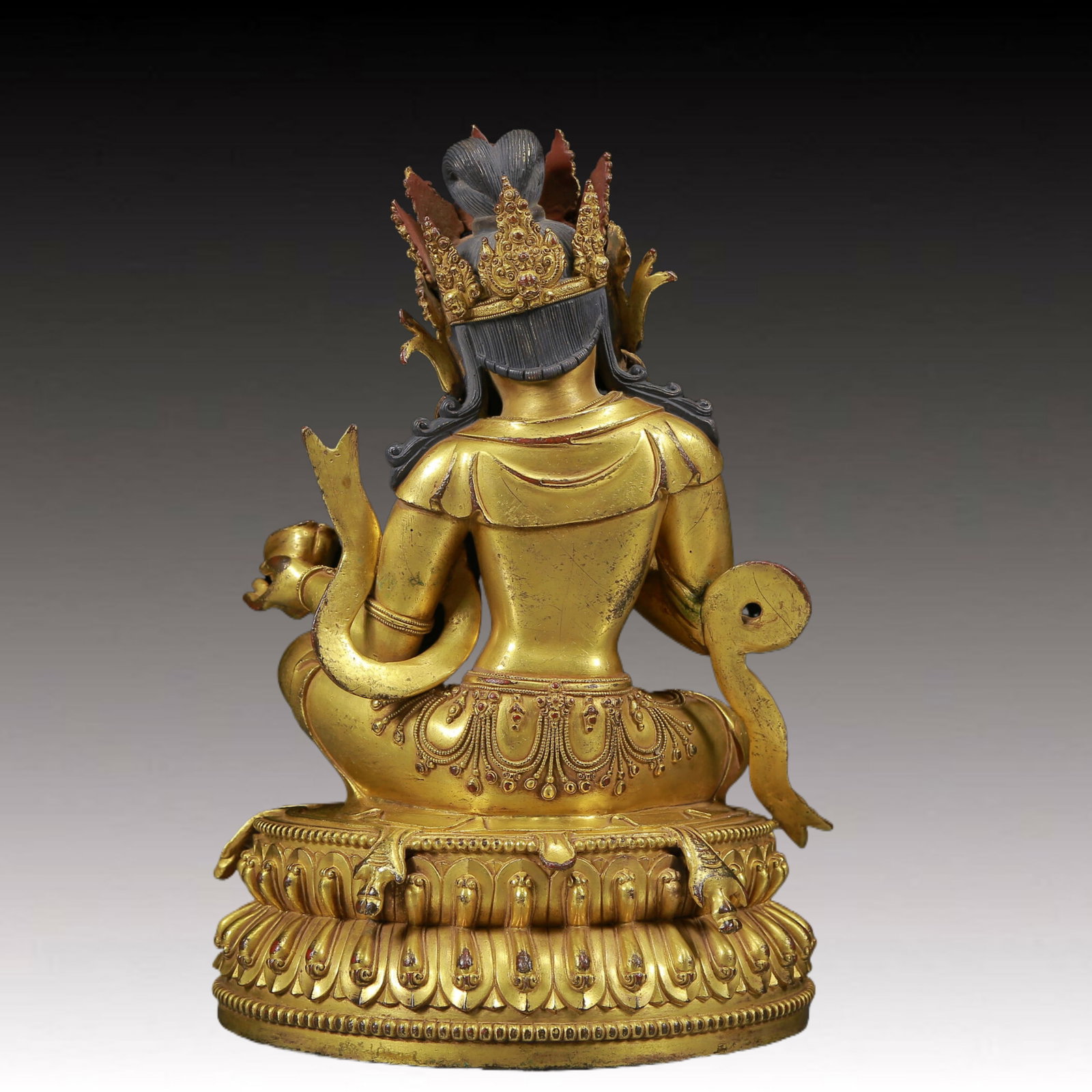A solemn gilt bronze Vajra statue - 8