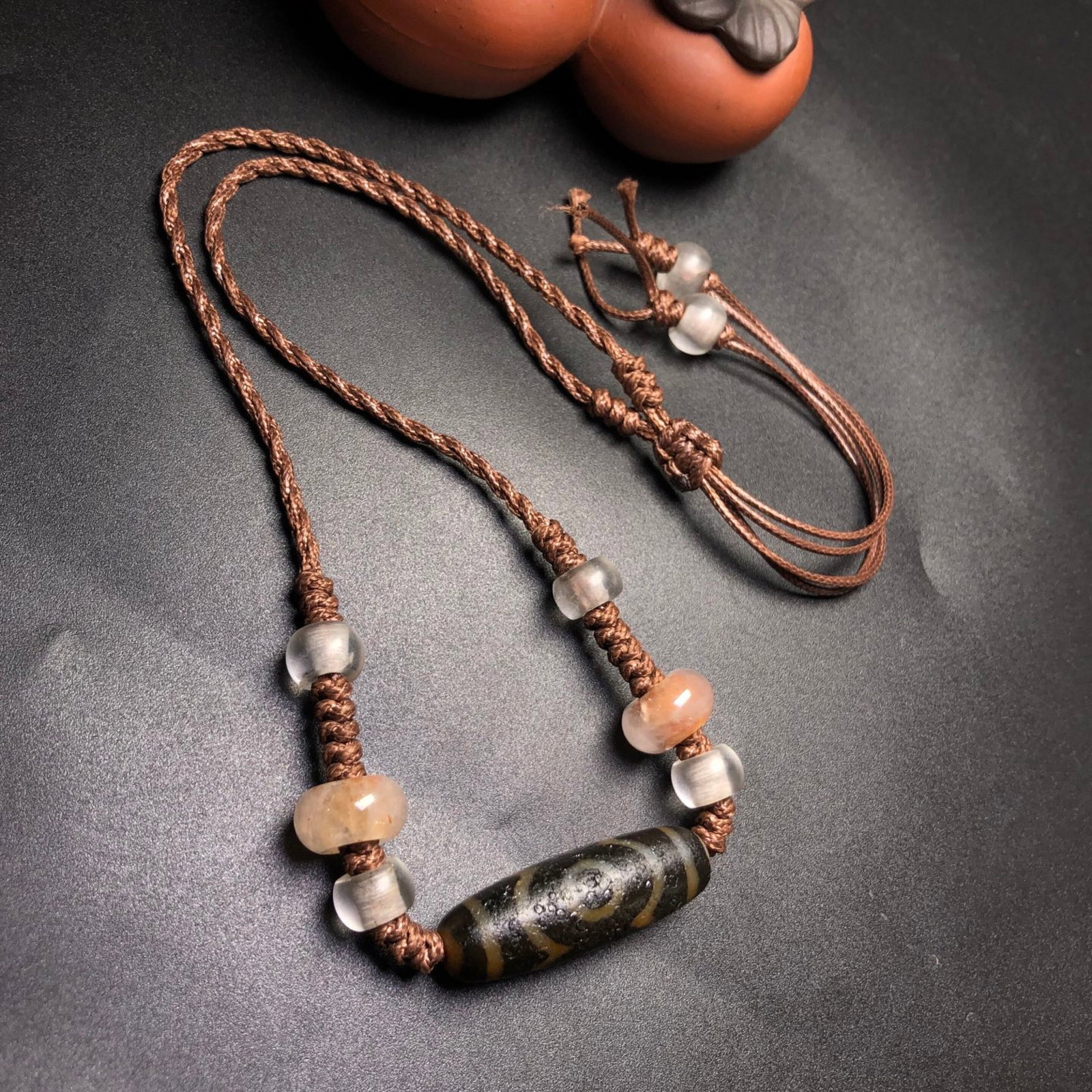 A Precious Dzi Bead Necklace - 4
