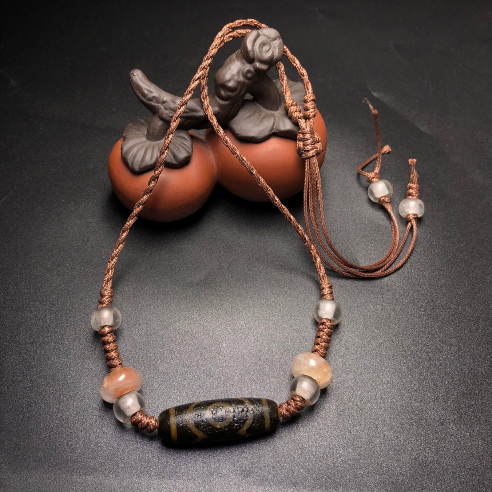A Precious Dzi Bead Necklace - 5