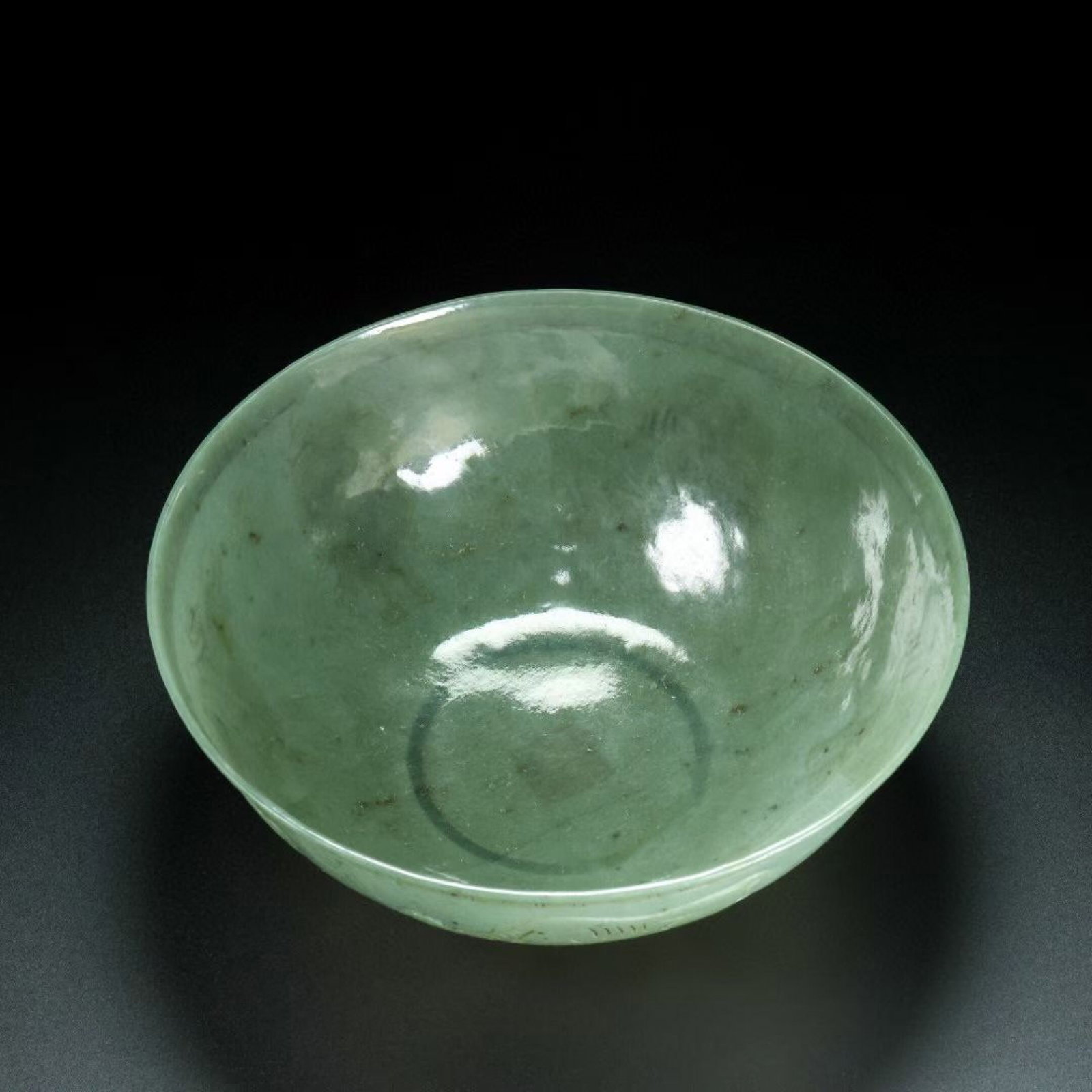 An Exquisite White Jade Buffalo Pattern Bowl: An Exquisite White Jade Buffalo Pattern Bowl,Qing Dynasty,China,Qianlong Four-character Mark,Size:7.5inx3.5in,Weight:221g 白玉牛纹碗,中国清代,