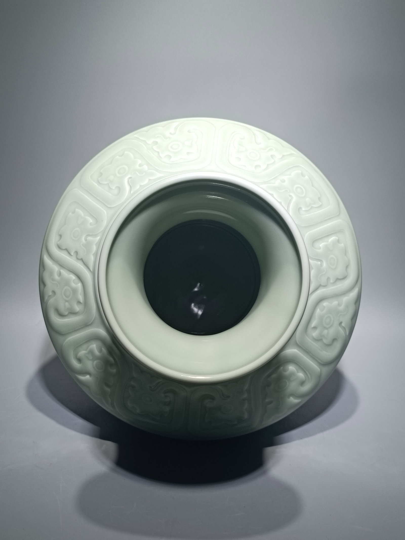 A Rare Celadon Glazed Dragon Pattern Vase - 6
