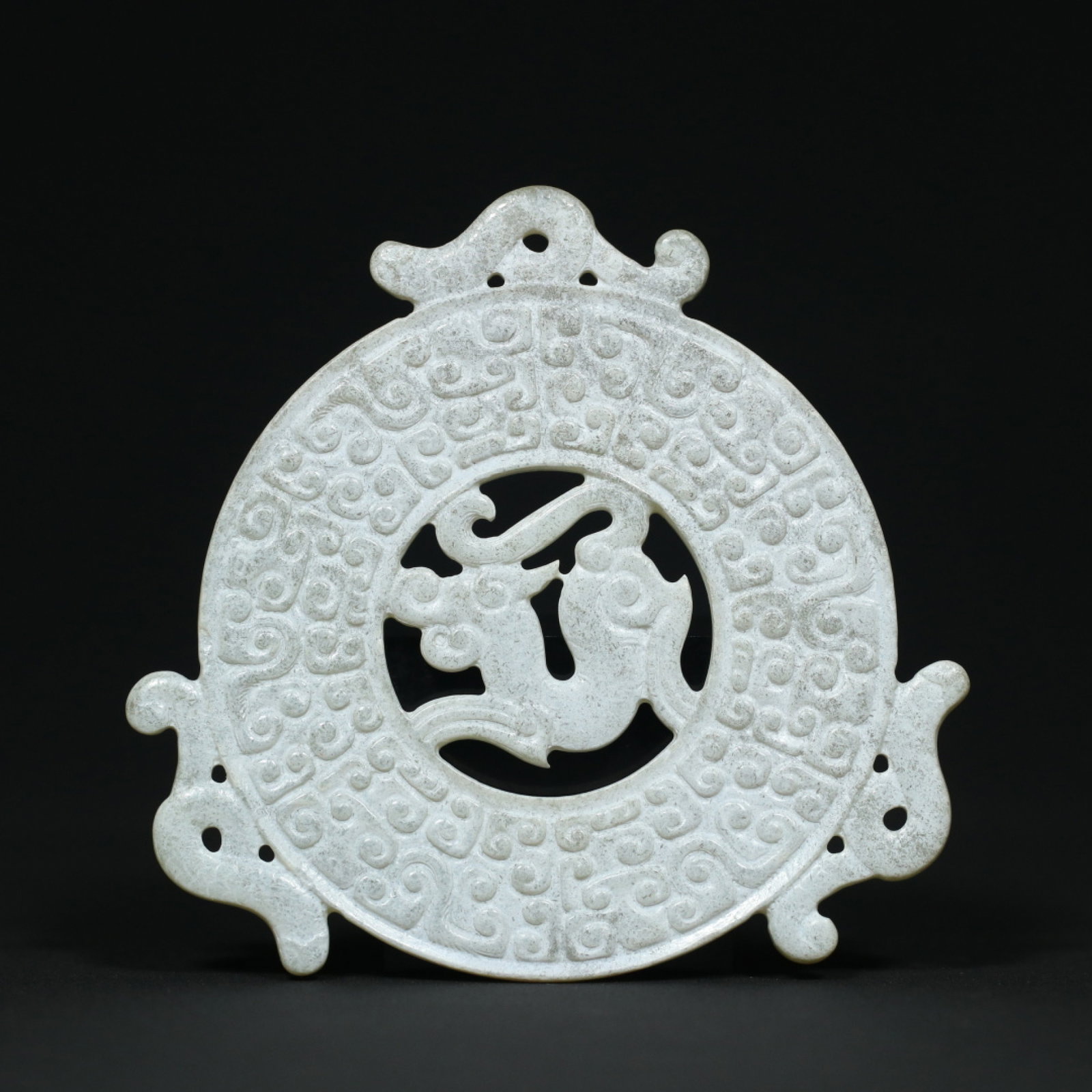 An Exquisite White Jade Ruyi Dragon Pattern Pendant (1 of 9)