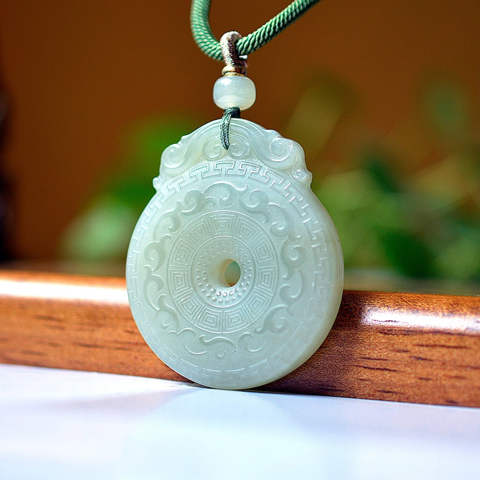 An Exquisite Greenish Jade Pendant: An Exquisite Greenish Jade Pendant,Size:1.7inx2in 青玉挂件