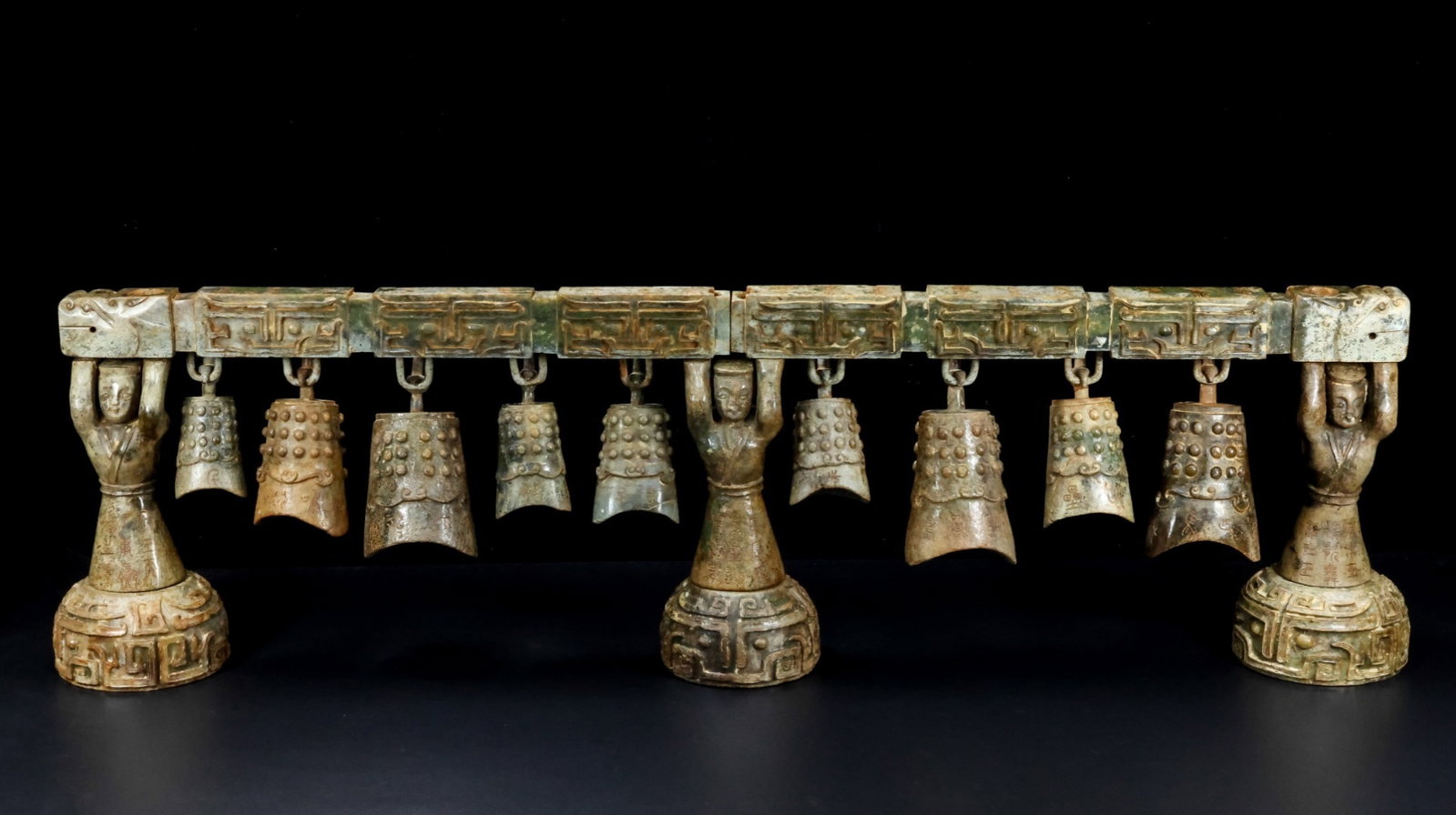 A Set of Fine Archaic Jade Chimes,With Inscription (1 of 11)