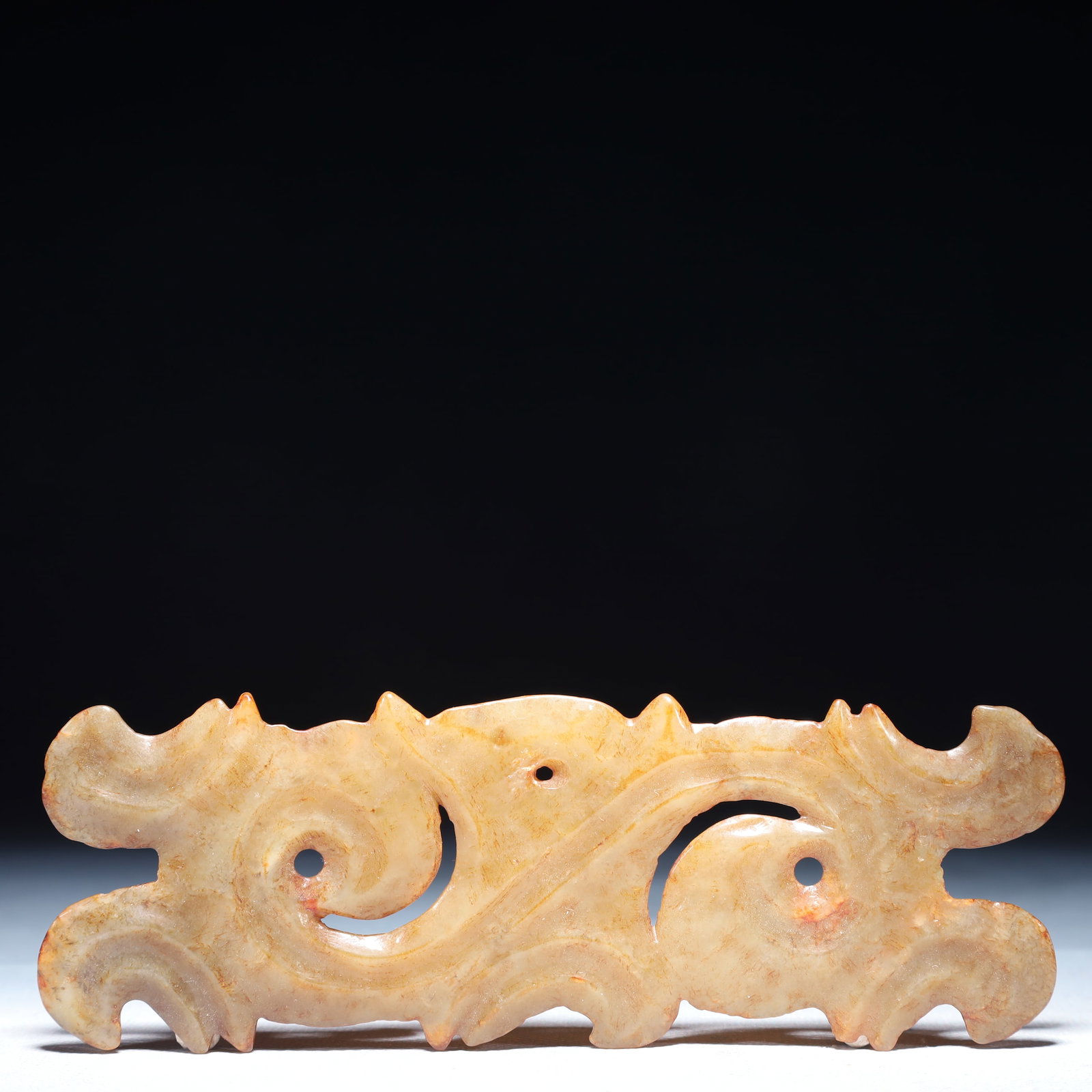 An Archaic Hongshan Culture Greenish Jade Pendant: An Archaic Hongshan Culture Greenish Jade Pendant,Ancient Time,China,Size:4.7inx1.6in,Weight:1.78g 红山文化青白玉挂件,中国新