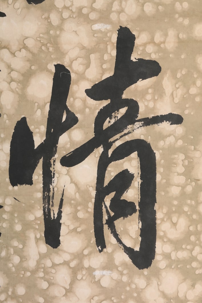 A Chinese Vertical Scroll Ink Calligraphy Couplet on Paper - 6