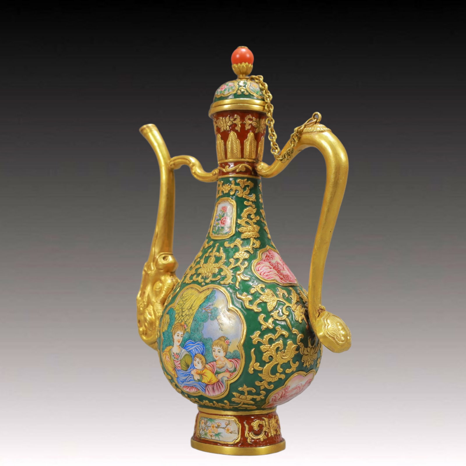 An Exquisite Painted Enamel Figure Pattern Ewer - 4