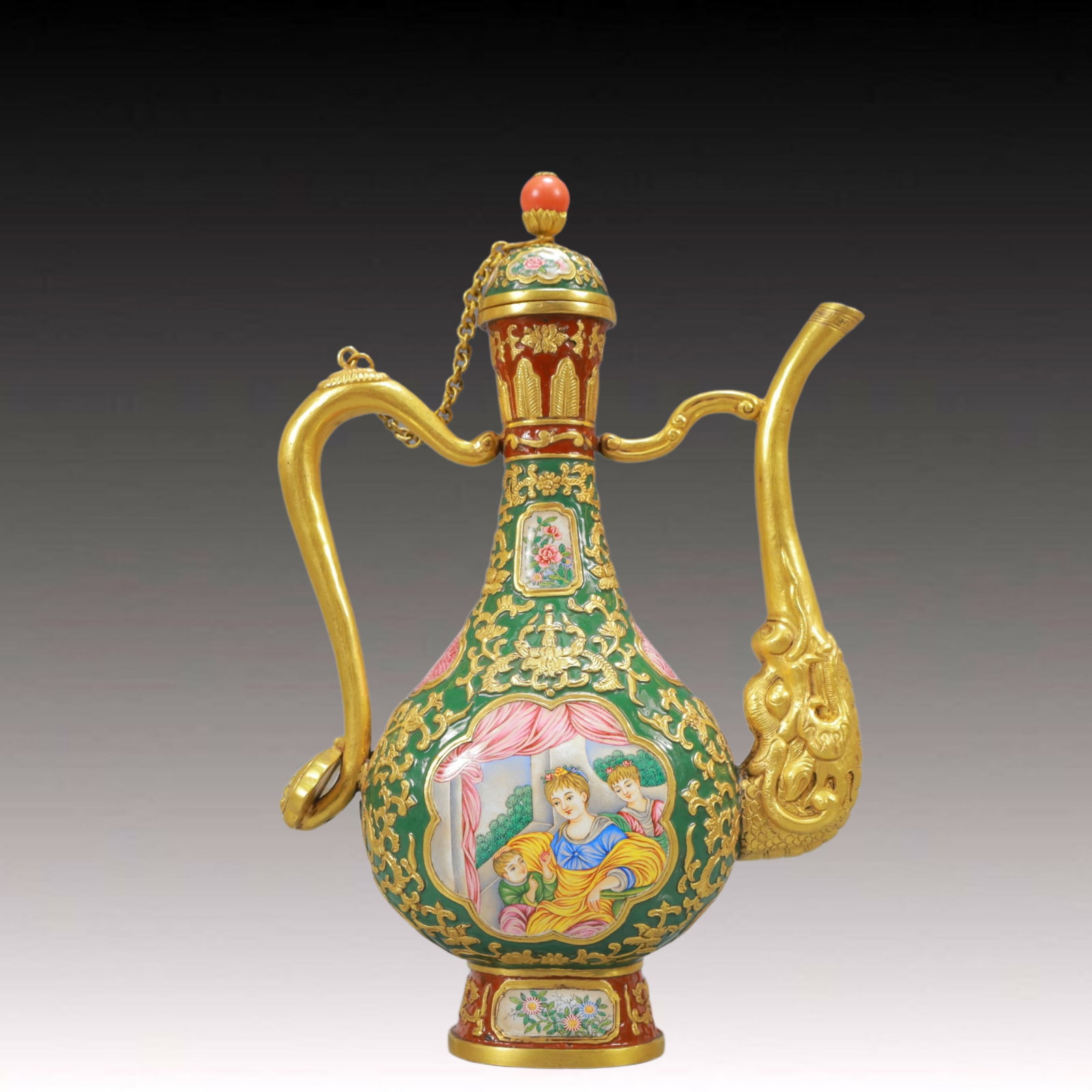 An Exquisite Painted Enamel Figure Pattern Ewer - 7