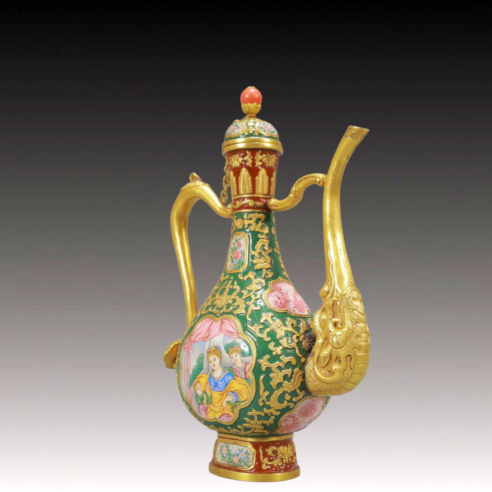 An Exquisite Painted Enamel Figure Pattern Ewer - 8