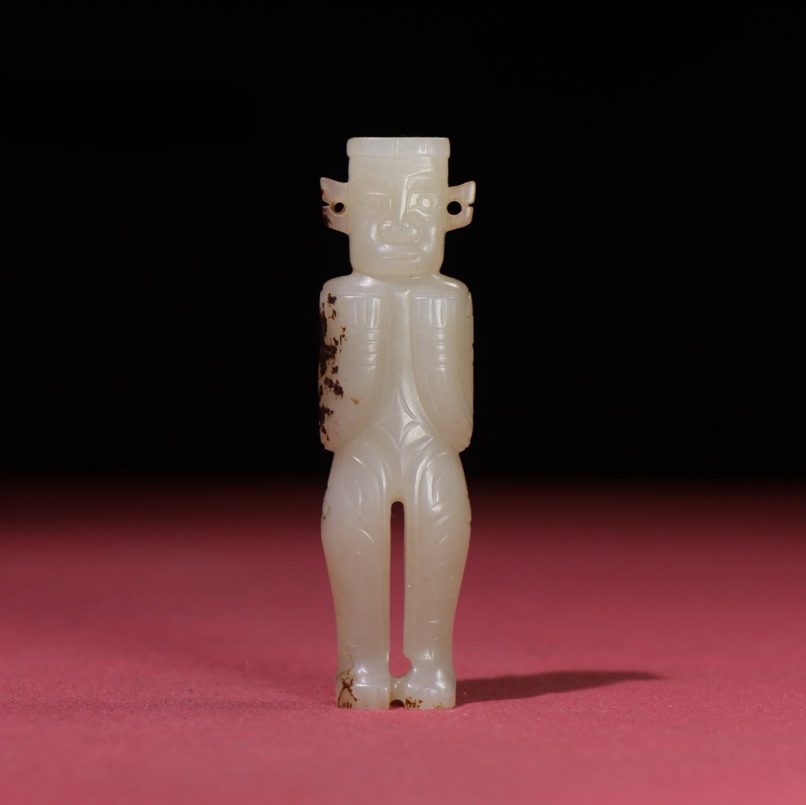 White Jade Figure Pendant: White Jade Figure Pendant,Qing Dynasty,China,Size:3inx0.8inx0.4in,Weight:32g 白玉人物挂件,中国清代
