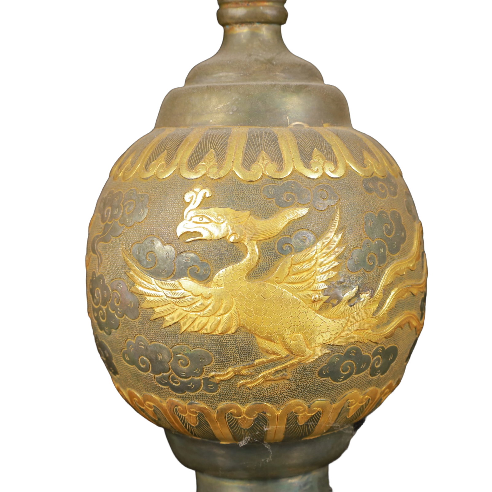 An Exquisite Gilt Silver Phoenix Pattern Vase - 3