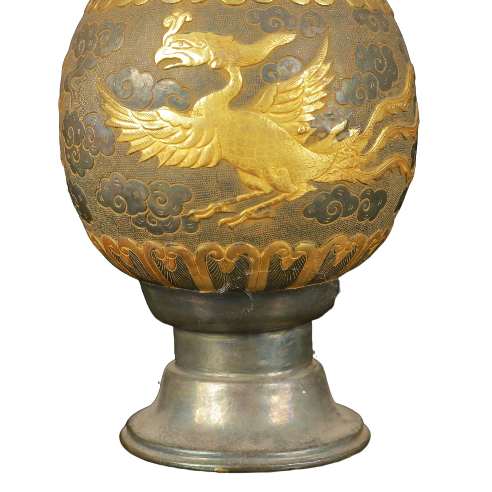An Exquisite Gilt Silver Phoenix Pattern Vase - 4