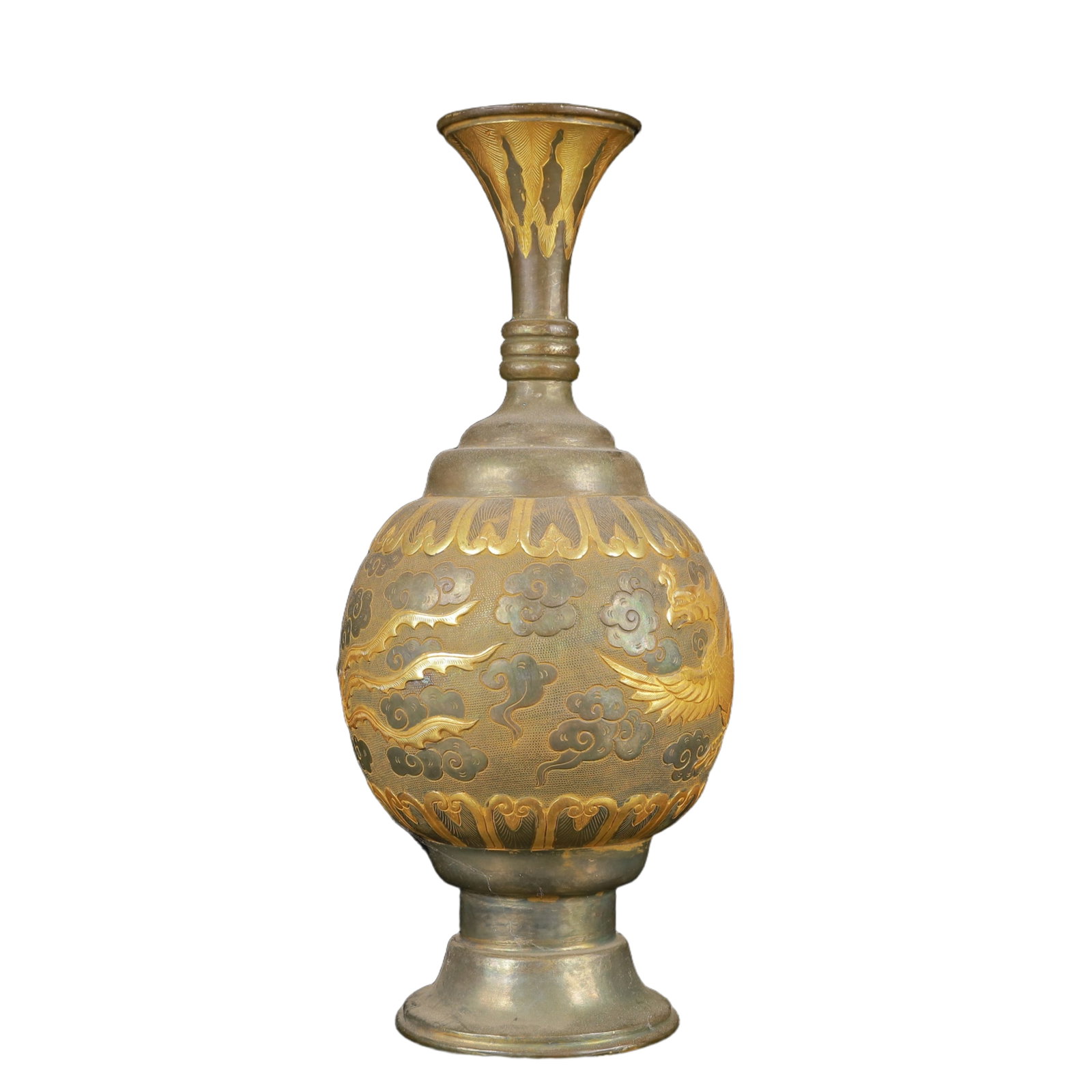 An Exquisite Gilt Silver Phoenix Pattern Vase - 5