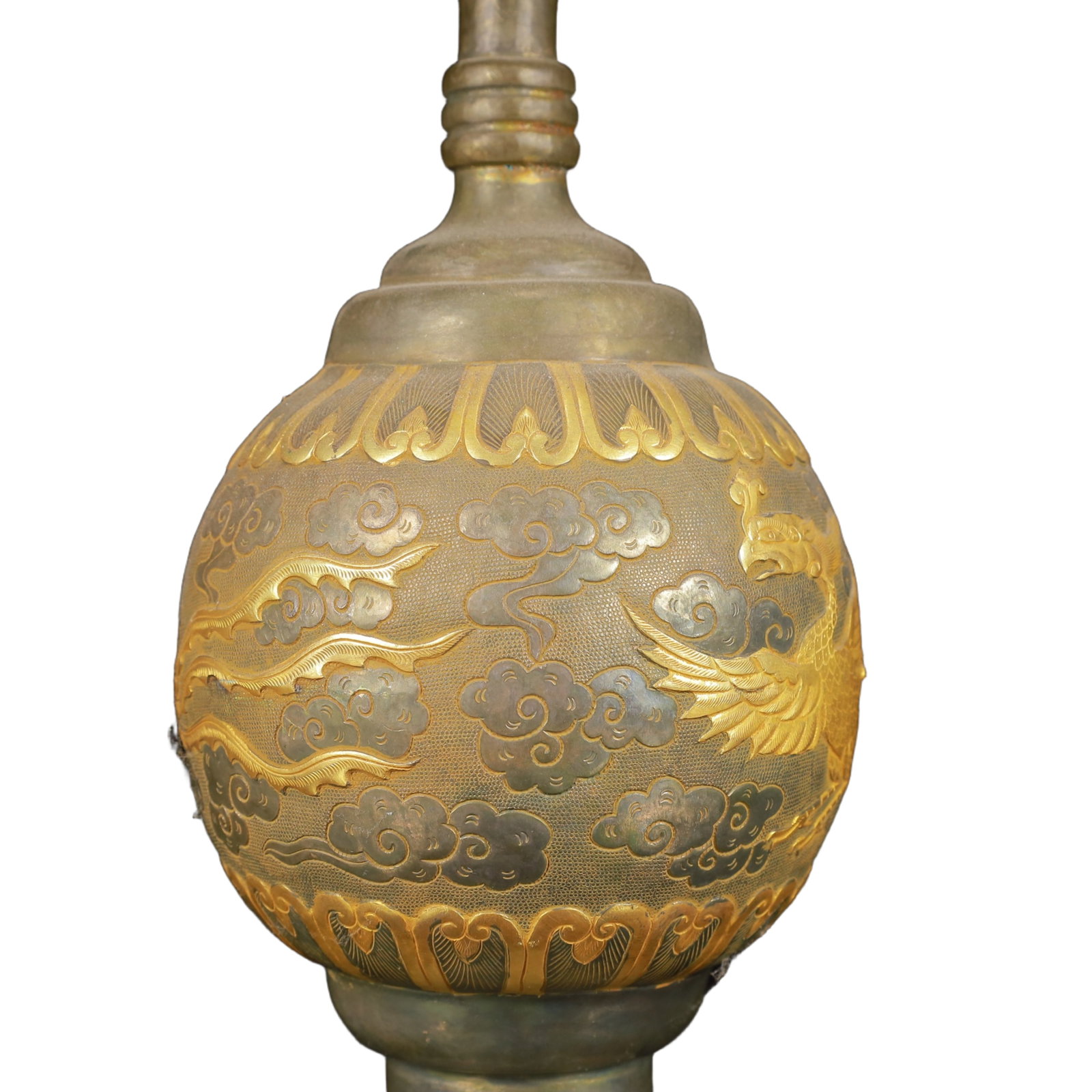 An Exquisite Gilt Silver Phoenix Pattern Vase - 8