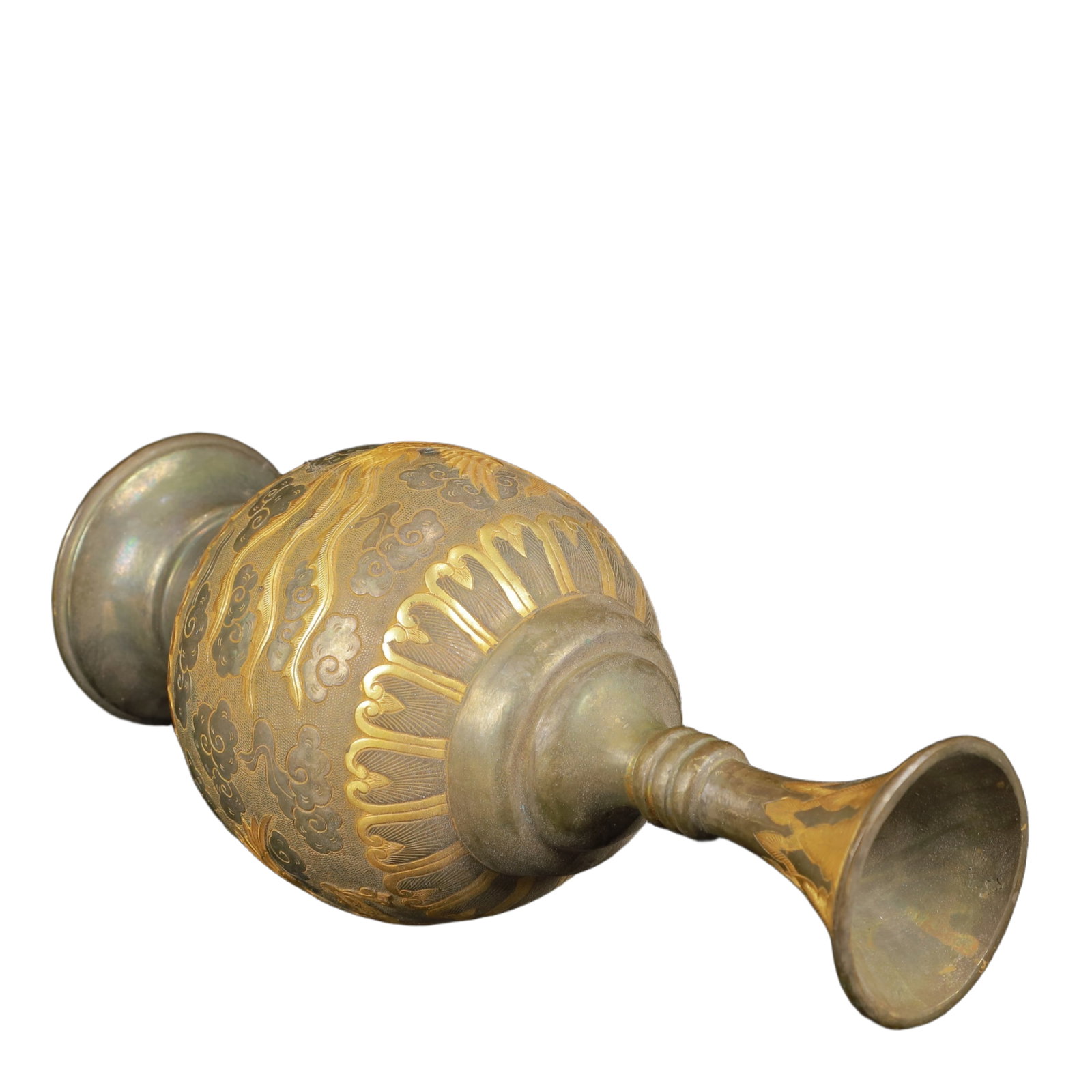 An Exquisite Gilt Silver Phoenix Pattern Vase - 9