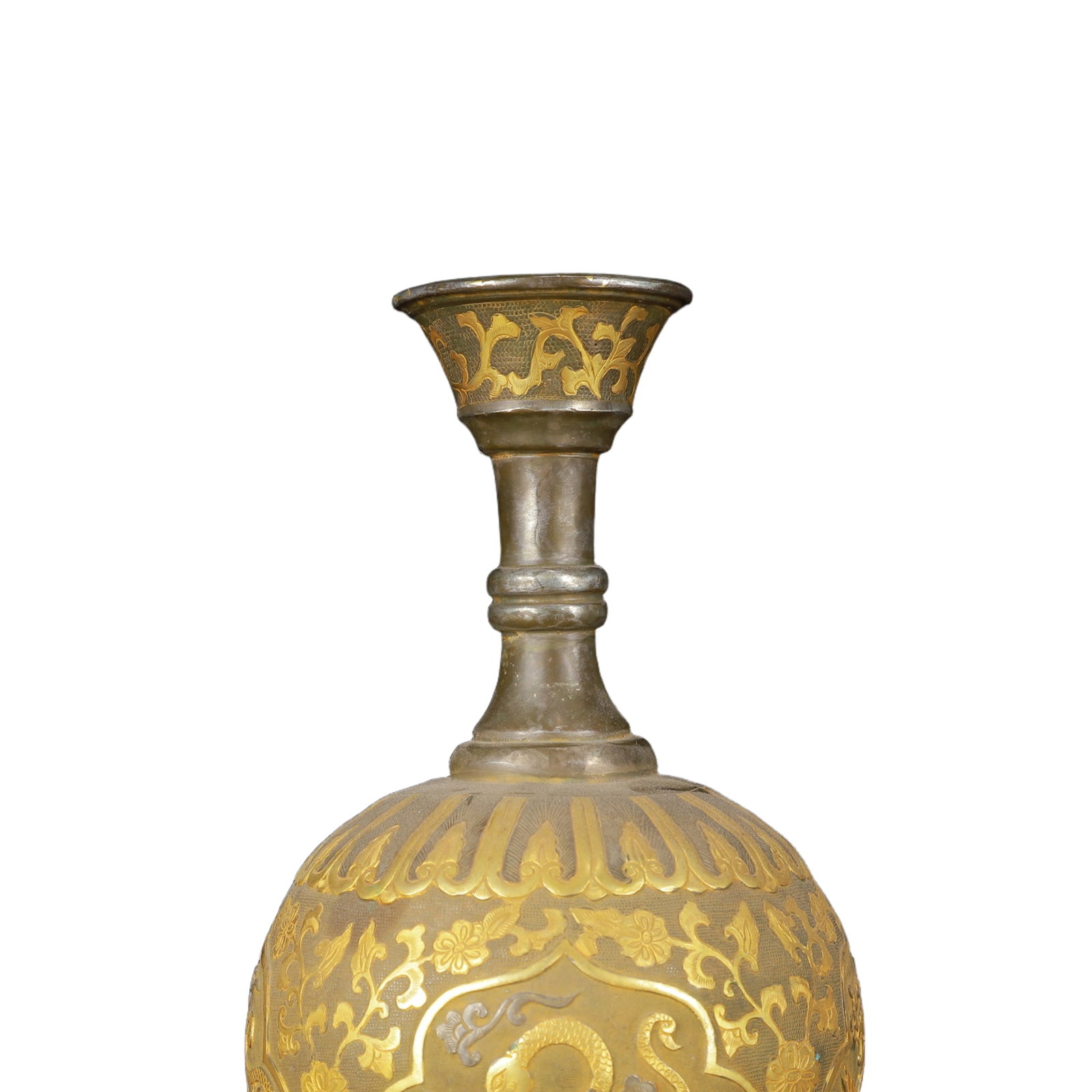 An Exquisite Gilt Silver Auspicious Beast Pattern Vase - 8