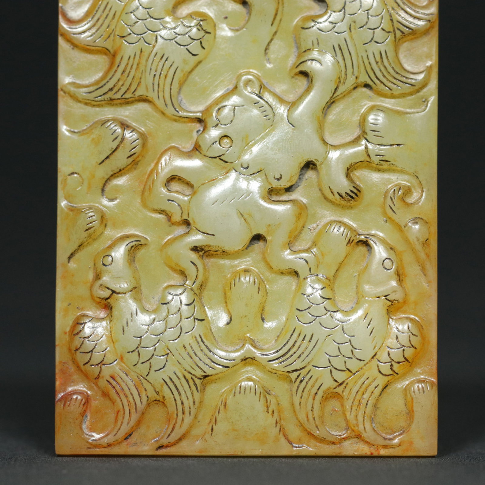 An Exquisite White Jade Beast-Face Eagle Bear Pattern Pendant - 5