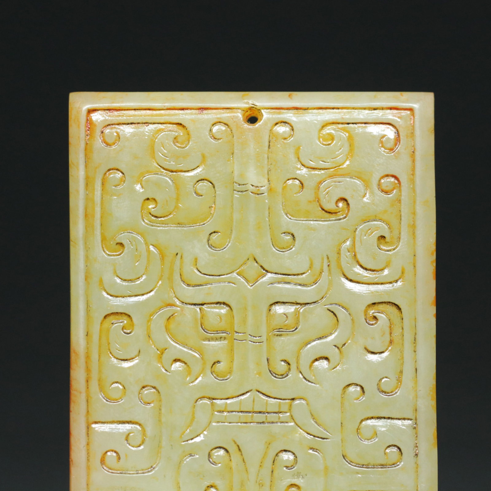 An Exquisite White Jade Beast-Face Eagle Bear Pattern Pendant - 8