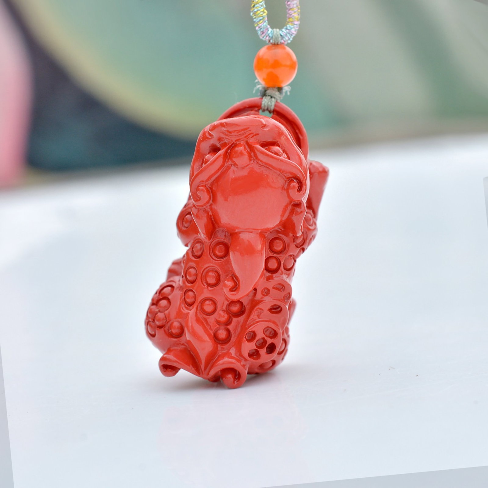 An Exquisite Cinnabar Auspicious Beast Pendant - 3