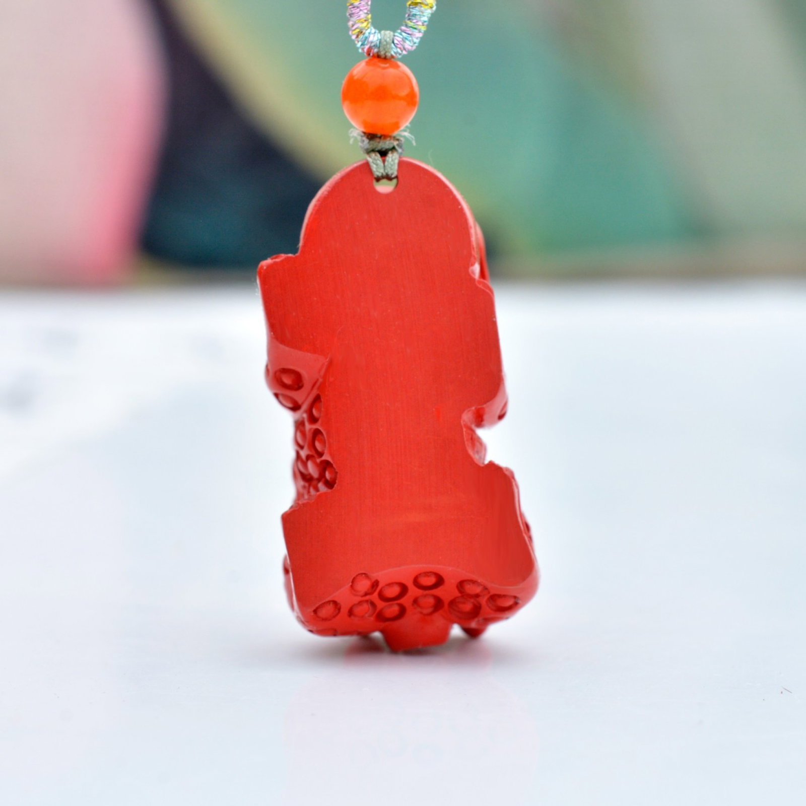 An Exquisite Cinnabar Auspicious Beast Pendant - 4