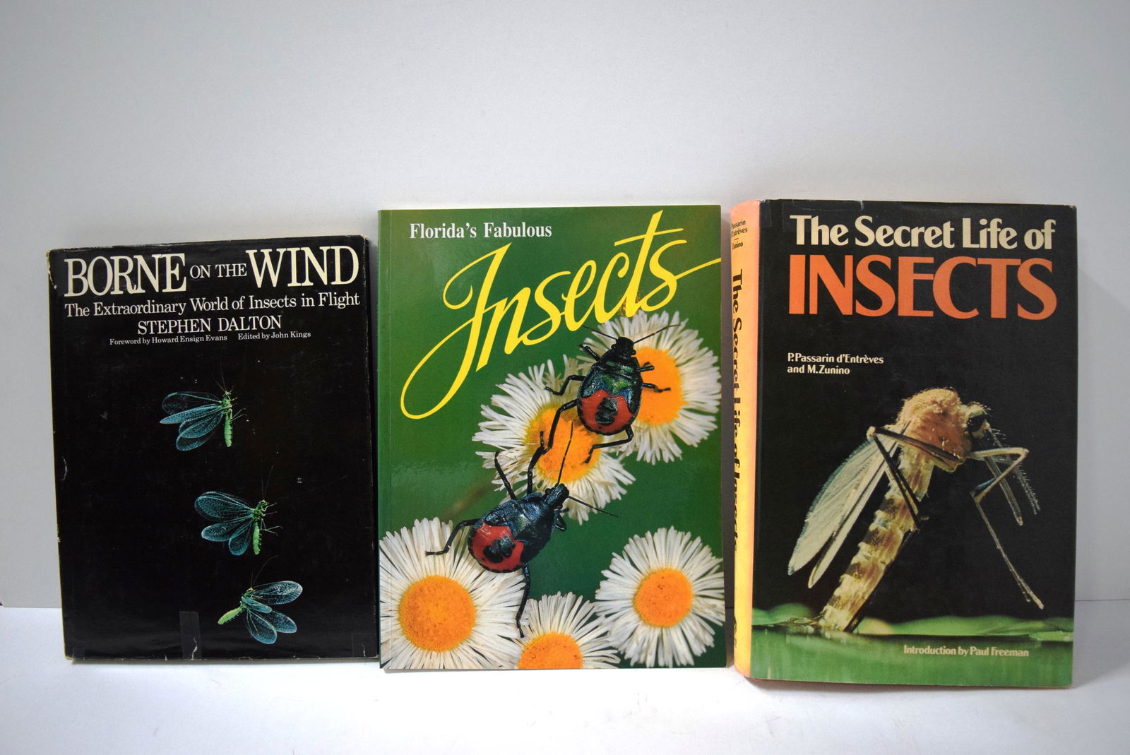 Borne on the Wind by Stephen Dalton 1975, Florida's: Borne on the Wind by Stephen Dalton 1975, Florida's Fabulous Insects 2000, & The Secret Life of Insects by P. Passarin d'Entreves & M. Zunino 1976