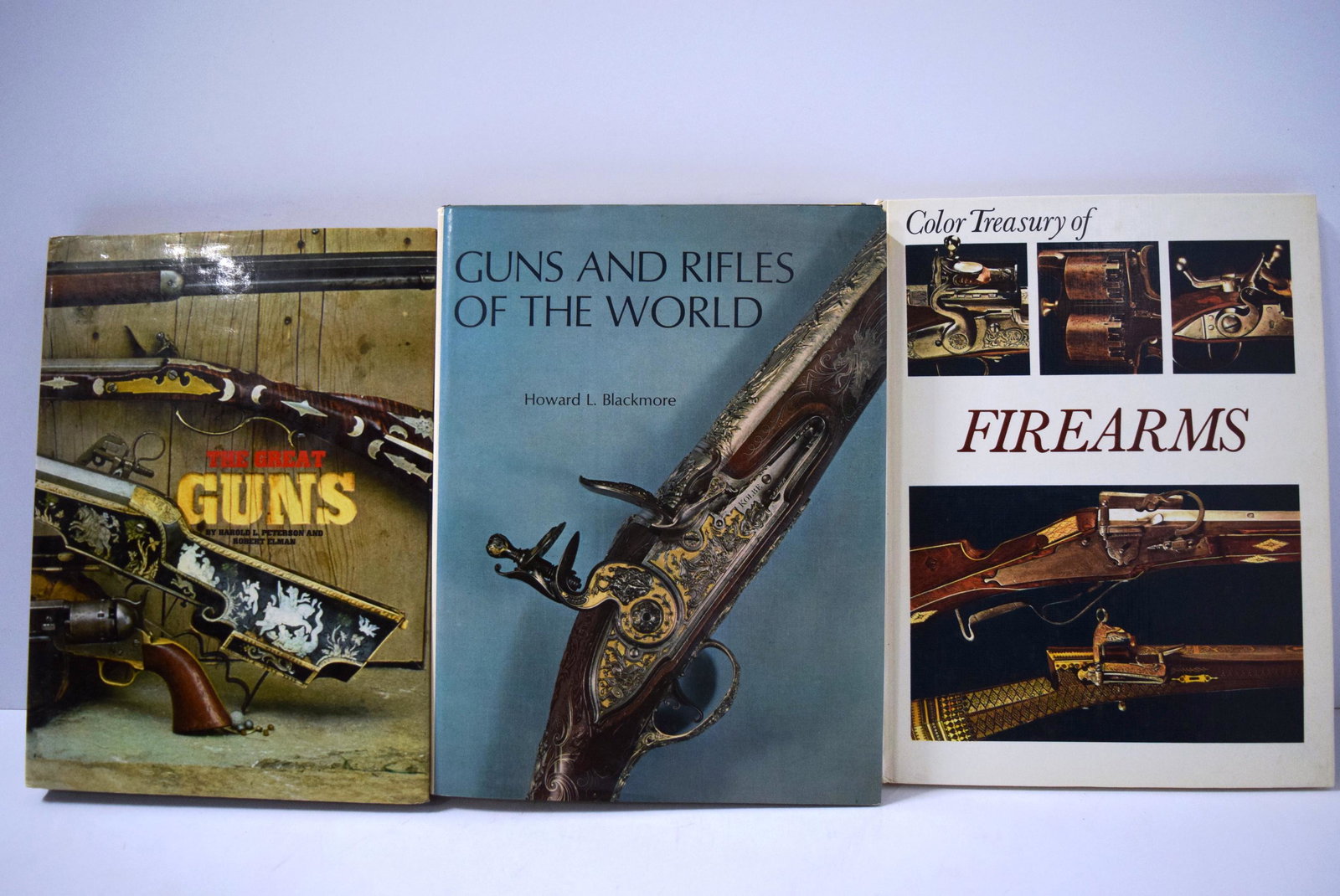 The Great Guns by Harold L. Peterson & Robert Elman: The Great Guns by Harold L. Peterson & Robert Elman 1971, Guns & Rifles of the World by Howard L. Blackmore, & Color Treasury of Firearms