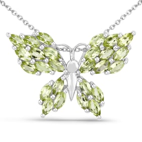 3.90 Carat Genuine Peridot .925 Sterling Silver Pendant