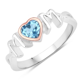 0.52 Carat Genuine Swiss Blue Topaz .925 Sterling Silver Ring