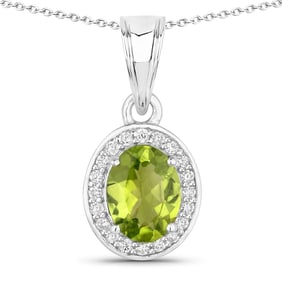 3.44 Carat Genuine London Blue Topaz and Diamond, .925 Sterling Silver Pendant