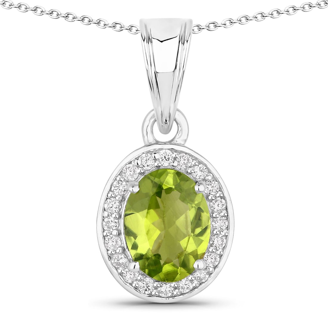 3.44 Carat Genuine London Blue Topaz and Diamond, .925 Sterling Silver Pendant