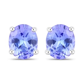 0.66 Carat Genuine Tanzanite .925 Sterling Silver Earrings