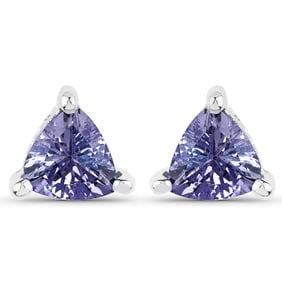 0.64 Carat Genuine Tanzanite .925 Sterling Silver Earrings
