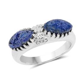 2.28 Carat Genuine Lapis Lazuli .925 Sterling Silver Ring