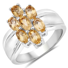 1.40 Carat Genuine Citrine .925 Sterling Silver Ring
