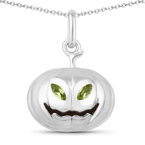 0.14 Carat Genuine Peridot .925 Sterling Silver Pendant