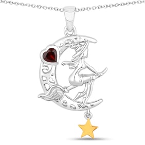 0.32 Carat Genuine Garnet .925 Sterling Silver Pendant