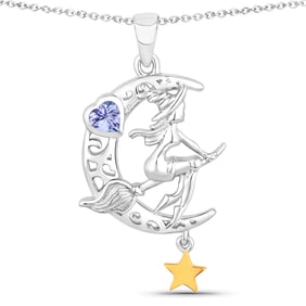 0.19 Carat Genuine Tanzanite .925 Sterling Silver Pendant