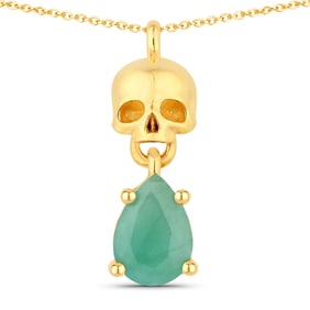 0.62 Carat Genuine Emerald .925 Sterling Silver Pendant