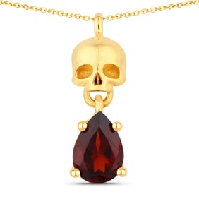 0.79 Carat Genuine Garnet .925 Sterling Silver Pendant